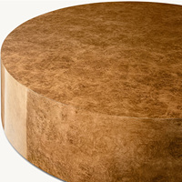 Table basse ronde en bois de teck de style américain personnalisée Rhoohill, de haute qualité, pour salon, table basse moderne de luxe