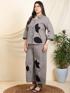 Women's Floral Ankle Length Shirt with <b>Trouser</b> Cord Set For Women Cotton Long Jumpsuits Western Dress for Women Stylish Design - Product Image 3