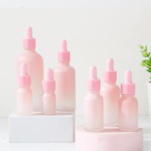 Flacon compte-gouttes vide dégradé rose pour huiles essentielles 5ml-100ml, emballage cosmétique en verre pour sérum de soin, volume 10ml - Product Image 2