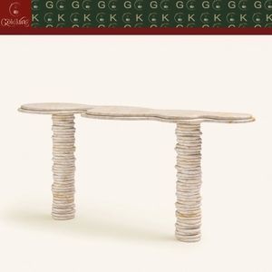 <span class=keywords><strong>Table</strong></span> d'entrée moderne en travertin GOLDKING, beige, pierre naturelle, <span class=keywords><strong>console</strong></span> artistique, meuble sur mesure pour la décoration du salon - Product Image 2