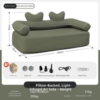 Canapé gonflable moderne à housse en tissu amovible personnalisée, canapé gonflable double pour deux personnes, canapé gonflable automatique pour salon