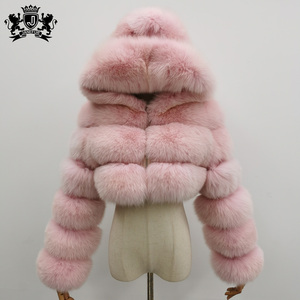 Manteau en fourrure de <span class=keywords><strong>renard</strong></span> véritable pour femme, veste en fourrure de <span class=keywords><strong>renard</strong></span>, mode féminine, court, fourrure de <span class=keywords><strong>renard</strong></span> véritable, vente en gros, Janefur, hiver - Product Image 5