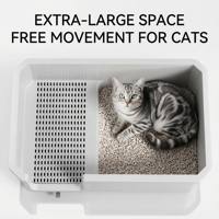 Lettiera per Gatti XL Open-Top con Pedale Integrato per la Selezione dei Rifiuti, Anti-Schizzi e a Bassa Diffusione di Sabbia, Prezzo di Fabbrica all'Ingrosso, OEM Disponibile