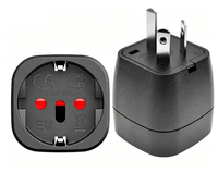 Adaptateur de prise mâle CN 3 broches vers femelle EU 3 broches, 16A 250V, noir, boîtier PC ignifuge