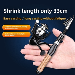 Canne à pêche ultra-courte, ultra-légère, en carbone, rigide, portable, rétractable, flottante, pour la pêche en mer, mini-canne, ensemble <span class=keywords><strong>de</strong></span> 5+ sections - Product Image 4