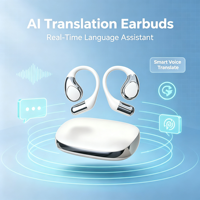 Earbud Penerjemah AI Nirkabel Sejati Baterai Super Besar Layar Digital Logo Kustom Kontrol Suara Earphone untuk Perjalanan