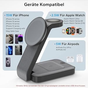 OEM <span class=keywords><strong>DOM</strong></span> 3 en 1 chargeur sans fil charge rapide pour téléphone pour montre pour écouteurs utilisé pour bureau chambre - Product Image 2
