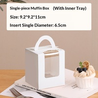 Boîte d'emballage portable transparente et épaissie pour cupcakes, avec estampage, pour aliments, 1/2/4/6 pièces, desserts, pâtisseries, tartes, muffins