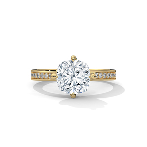 RAAMAA Diamond's 10k, 14k Yellow Gold Jewellery with Lab Grown <b>Cushion</b> Cut Diamonds for Wedding Rings - Product Image 1