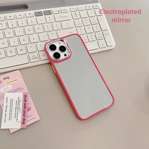 14Promax placcato <span class=keywords><strong>specchio</strong></span> rosa per <span class=keywords><strong>iPhone</strong></span> <span class=keywords><strong>11</strong></span> 12 13 15 per custodie per telefoni cellulari Apple-tinta unita semplice <span class=keywords><strong>Cover</strong></span> rigida per Plus - Product Image 1