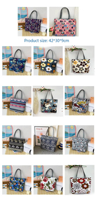 Wholesale <strong>Retro</strong> Large Capacity <strong>Tote</strong> Canvas Shoulder Shopping Bags Printing Shoulder Handbag Women's Canvas <strong>Tote</strong> Bag - Product Image 4