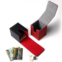 Boîte de rangement TCG pour 100 cartes protégées, compatible jeux de société, grande capacité, écologique, durable, recyclable, en PU, personnalisable