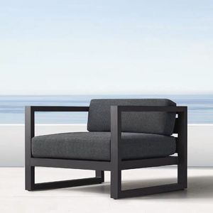 Moderno al aire libre Simple aleación de aluminio balcón terraza conjunto impermeable para patio jardín Sunroom Metal construcción sofá - Product Image 3