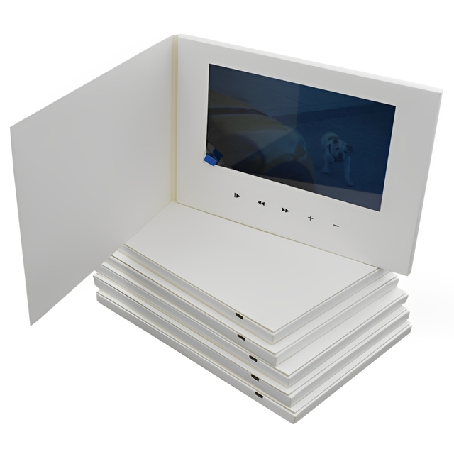 White Blank LCD Video Business Card Video Book Mailer Postcard Greeting Invitation Card Player Ads Paper Blank Video Brochure