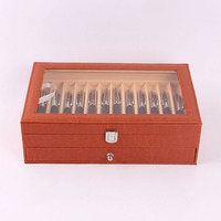 Boîte de présentation à bille en cuir PU avec stylo 24 en gros personnalisé étui de papeterie pour crayons