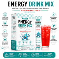 Suikerloze cafeïnehoudende energiedrankmix poeder, enkelvoudige portie stickpack, fruitsmaak, OEM ODM Private Label