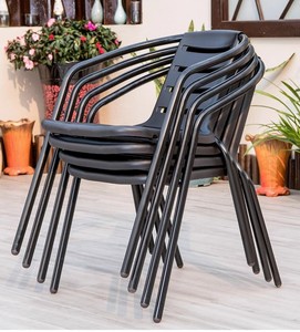 Juego de <span class=keywords><strong>Mesa</strong></span> <span class=keywords><strong>y</strong></span> <span class=keywords><strong>Sillas</strong></span> de Jardín de Plástico <span class=keywords><strong>PVC</strong></span> con Estructura Metálica Moderna para Restaurante, Patio, Hotel, Cafetería, Venta al Por Mayor - Product Image 4