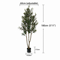 Arbre d'olivier artificiel et arbustes de 240 cm, plantes décoratives réalistes et écologiques en PE pour les maisons neuves et l'extérieur