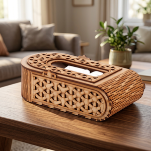 Boîte à mouchoirs en bois massif sculpté à la main, écologique, style américain, pour salon et salle à manger, FWE-096 Falak, vente chaude - Product Image 1
