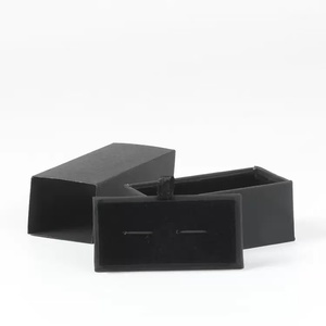 Mancuernillas Clásicas Negras Cuadradas de Dos Bandas para Hombre, Listas para Enviar, Caja Rectangular de Joyería, Estilo Simple para un Look Elegante - Product Image 4