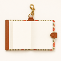 LABON Mini carnet porte-clés personnalisé pour le marché du week-end, format A7, couverture en cuir PU imprimée, pages vierges, avec mousqueton, cadeau, OEM ODM