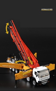 Huina 2025 Model mobil Teknik Transportasi, pompa semen beton simulasi derek truk 7709 - Product Image 4