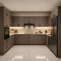 Meubles de cuisine sur mesure en bois massif laqué MDF, cuisine intégrée moderne de luxe pour villa, appartement, îlot de cuisine, usine