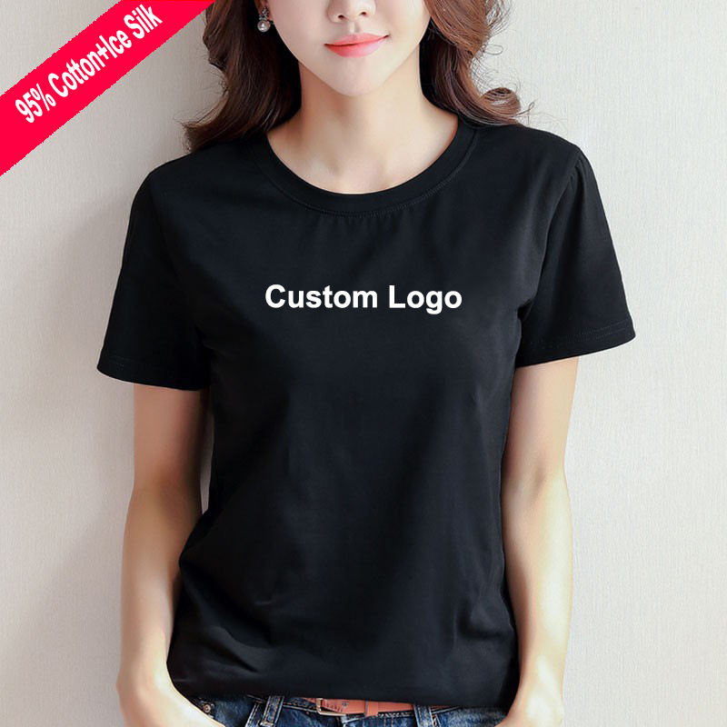 Black color O-neck 190g 95%cotton+5%Spandex