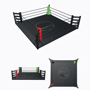 MMA حلقة ملاكمة Rop ركلة قابلة للطي تاي أرضية صغيرة تستخدم 4*4 حلقة ملاكمة قابلة للطي