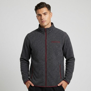 Vestes en molleton personnalisées pour hommes, couleur anthracite et bordeaux, pulls zippés, streetwear tricoté, vintage, surdimensionnés, de créateur, brodés, OEM ODM - Product Image 3