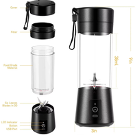 Oplaadbare draagbare elektrische blenderbeker via USB, mini plastic fruitpers blender