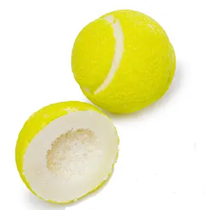 Bentuk Tenis Rasa Buah Bubuk Asam Diisi Permen Permen Permen Permen Permen Karet Bola