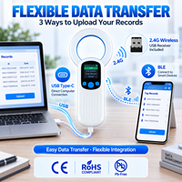 ISO11784/85 134.2KHZ/125khz PT190 Model Baru Pemindai Mikrochip Hewan Peliharaan Genggam ABS Pembaca Tag Telinga FDX-B Jarak Baca 3-5cm