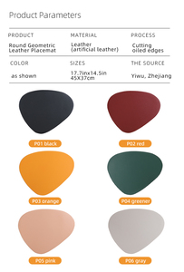Nordisches PU-Leder Unregelmäßiges Tischset Hitzebeständig Rutschfest Wasserdicht 11 Farben Hotel Bankett Café Heim Tischdekoration - Product Image 4