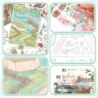 Autocollants Paysages Yilan 1770 Série Style Ancien Scènes Miniatures 3D pour DIY Anti-Stress Journalisation Matériau PET