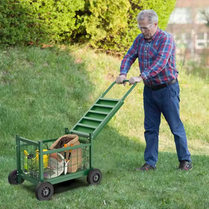 Heavy-Duty Rolling Garden <b>Bench</b> with Wheels and Seat Fully Upgraded As Garden <b>Tool</b> Cart - Product Image 4