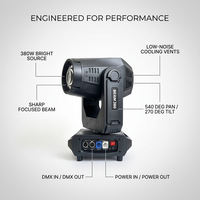 Nouvelle Arrivée Lyre asservie 380W à double prisme 380 Beam DMX512 pour éclairage de scène, discothèque, fêtes, mariages et conférences