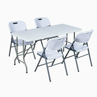 Table de camping pliable en HDPE 180x74x70cm, table de pique-nique portable robuste pour barbecue, plage, jardin