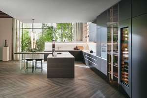 Meuble de cuisine moderne style dalle, gain de place, design minimaliste, porte en MDF, taille et couleur personnalisables pour appartement contemporain - Product Image 2