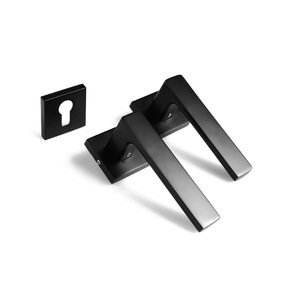 Di nuovo Modo di Porta Esterna Set di Blocco Maniglia di Tiro Semplice quadrato porta interna in alluminio maniglia a leva - Product Image 6