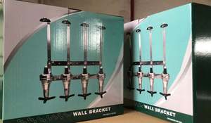 Treo tường 4 đầu rượu Dispenser cho rượu bia và đồ uống kim loại Rack với 4 chai hợp kim nhôm đứng - Product Image 6