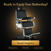 Kursi Salon Kulit Modern dengan Pengaturan Hidrolik, Nyaman, dan Dilengkapi Sandaran Kaki untuk Salon Rambut dan Barbershop