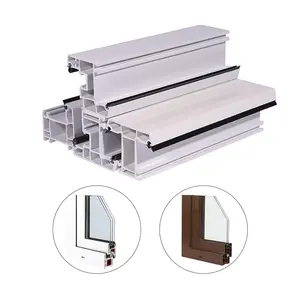 Upvc heat insulation fitting useful sliding vinyl horizontal sash wood color upvc profile
