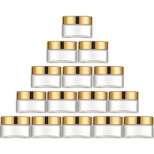 1oz 2oz Lotions Ointments Travel Make up Storage Cosmetic Container <b>Jars</b> with Inner Liners and Gold Lids - Product Image 1