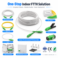 Kabel Fiber Optik FTTH Pre-Terminasi Dalam Ruangan UKCC GJXH GJXFH SC APC G657A2 LSZH Panjang Sesuai Pesanan
