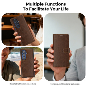 Étui portefeuille magnétique en cuir PU pour Samsung Fold 7 3 4 5 6 avec porte-cartes, chargement sans fil et protection antichoc - Product Image 4