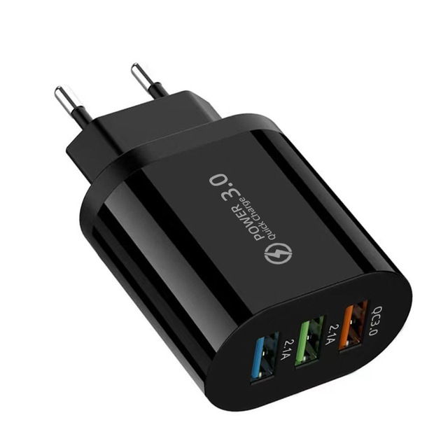 Mobile Phone Charger Three USB Ports Fast Charging Charger for iPhone Samsung Huawei Quick Charge USB Power Adapter