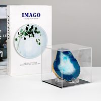 Boîte de présentation en acrylique transparente Kcgani à assembler soi-même, figurines amovibles, base noire, rangement de comptoir, organisation de la maison, 5x5x5 pouces