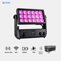 Projecteur LED étanche à batterie 18x20W RGBWAUV, Projecteur de ville IP65, Contrôle WiFi via application, DMX sans fil, Éclairage de scène extérieur