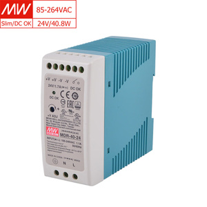 MEAN WELL MDR-40-24 <strong>DIN</strong> <strong>Rail</strong> Power Supply, 88% Efficiency, 24V 1.7A Output, Overload Protection, Industrial Automation &amp; Control - Product Image 1